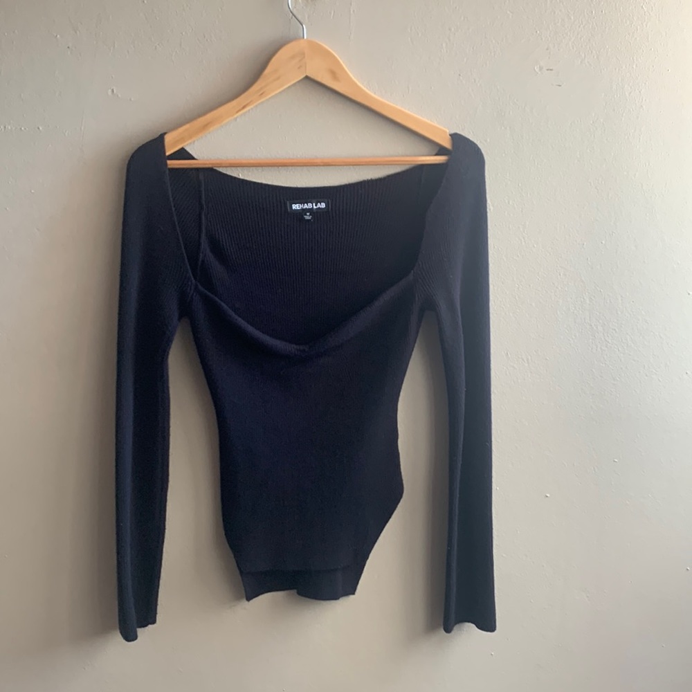 Black top long sleeve with a heart neckline